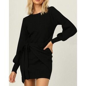 NWT Selowin Womens Scoop Neck Rushed Waist Knitted Dress size Small